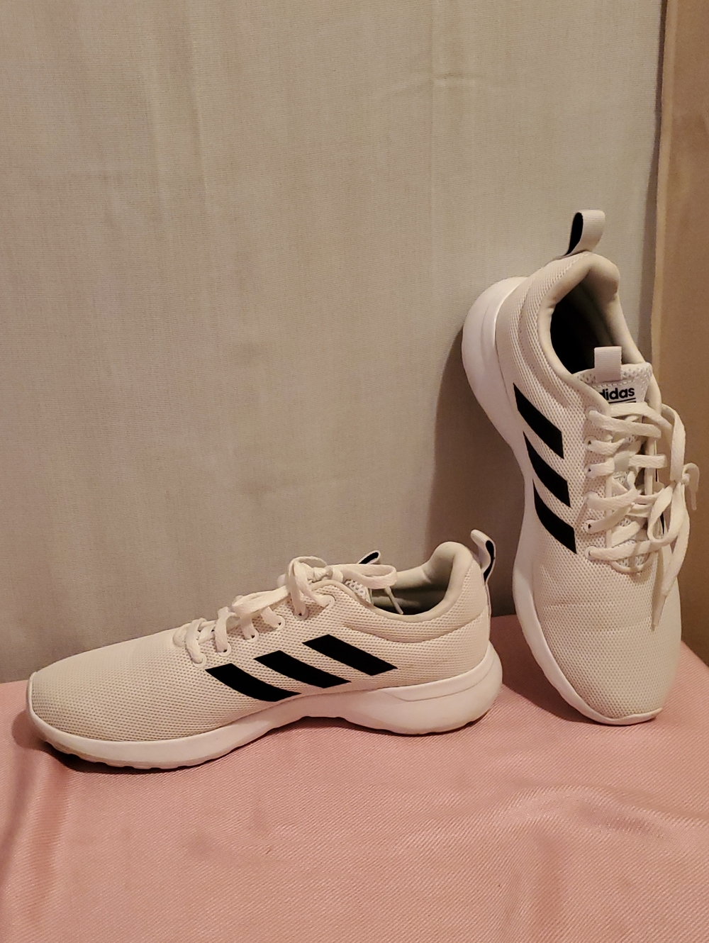 adidas Women’s White Athletic Sneakers with Black Three-Stripes